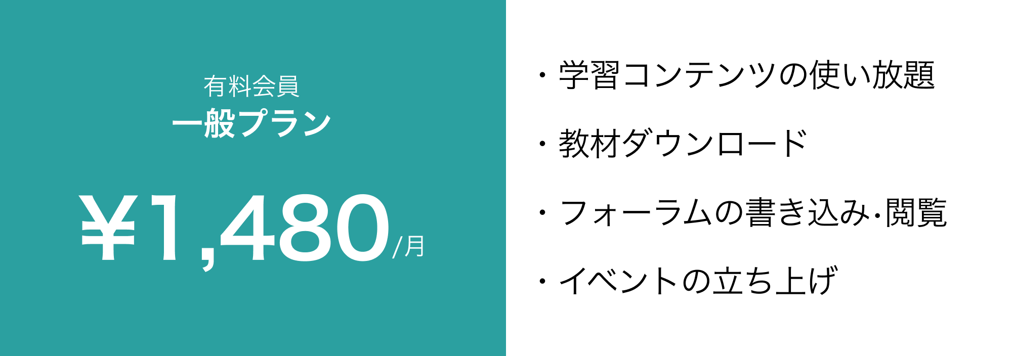 一般プラン、1ヶ月で1480円